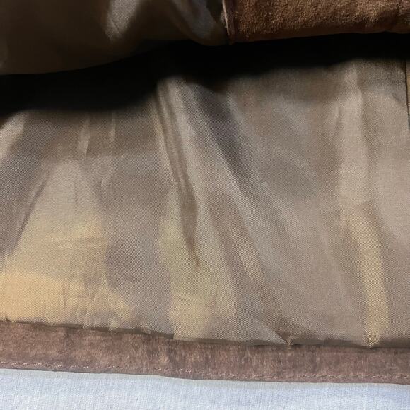 Coldwater Creek Brown Laser Cut Suede Jacket 2X Boho Western Elegant Chic - Picture 8 of 11